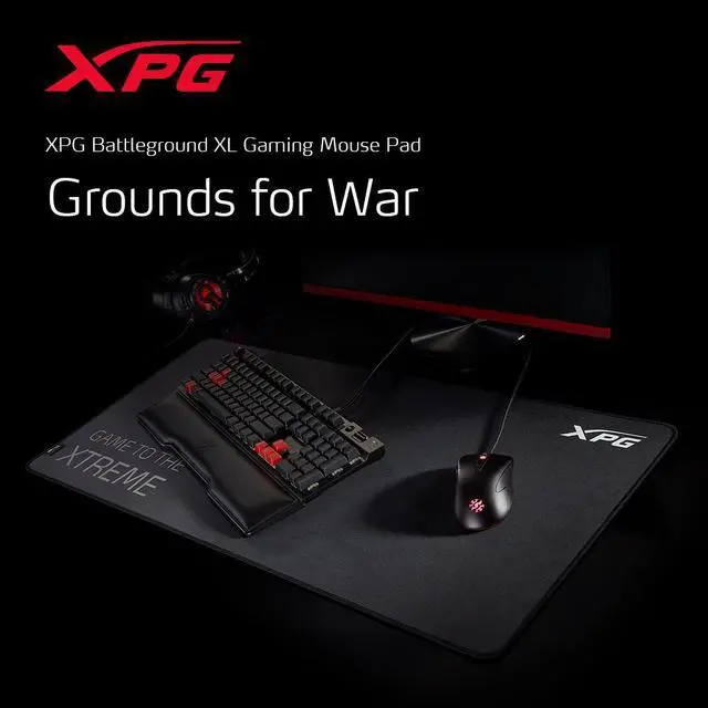 Main image of XPG BATTLEGROUND XL Gaming Mousepad | Black, Splash-proof, Scratch Resistant Fabric | 35 x 16 inch; 3mm Thick w/ Rubber, Anti-Slip Base