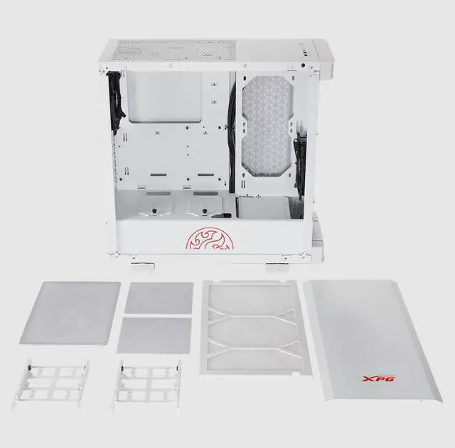 Alt view image 7 of 8 - XPG INVADER ATX Mid Tower Chassis -White - INVADER-WHCWW