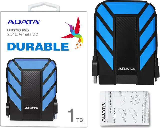 Alt view image 5 of 7 - ADATA HD710 Pro External Hard Drive: Blue 1TB USB 3.1 | Durable, Waterproof, Dustproof Portable HDD | Shock Vibration Sensing Technology | Ratings: IPX8 MIL-STD-810G 516.6 | 3yr Warranty