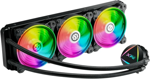 Alt view image 2 of 19 - XPG LEVANTE RGB Liquid CPU Cooler: 360mm Radiator 3 x 120mm Fans