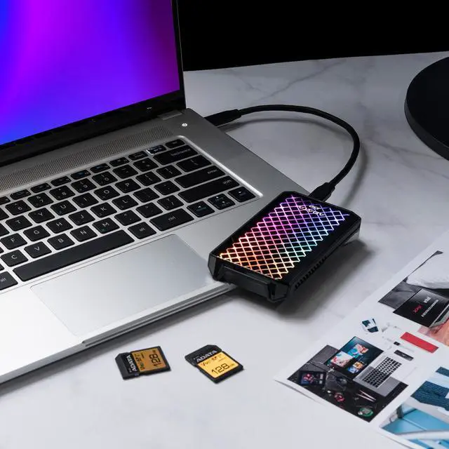 Alt view image 2 of 18 - ADATA SE900G 1TB USB-C 3.2 Gen2 External RGB SSD