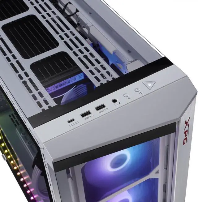 Alt view image 5 of 7 - XPG BATTLECRUISER ATX Mid-Tower RGB Case-White-BATTLECRUISER-WHCWW