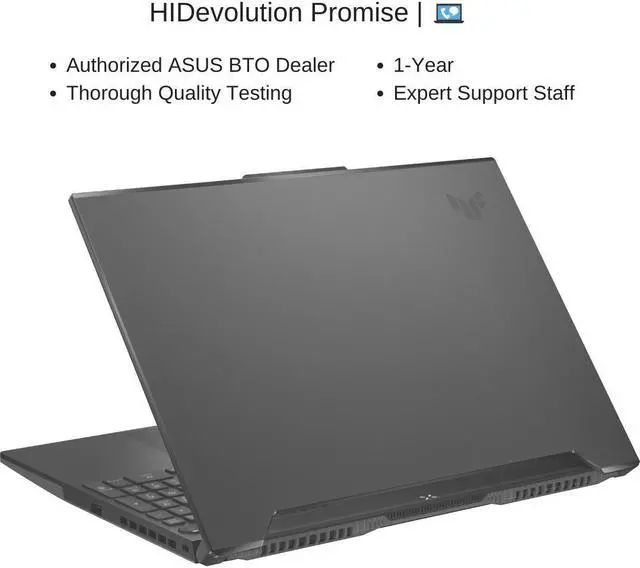 Alt view image 7 of 7 - ASUS TUF Dash F15 FX517ZR 15.6" FHD 144Hz, 1.7 GHz i7-12650H, RTX 3070, 16 GB 4800MHz RAM, 512 GB PCIe SSD
