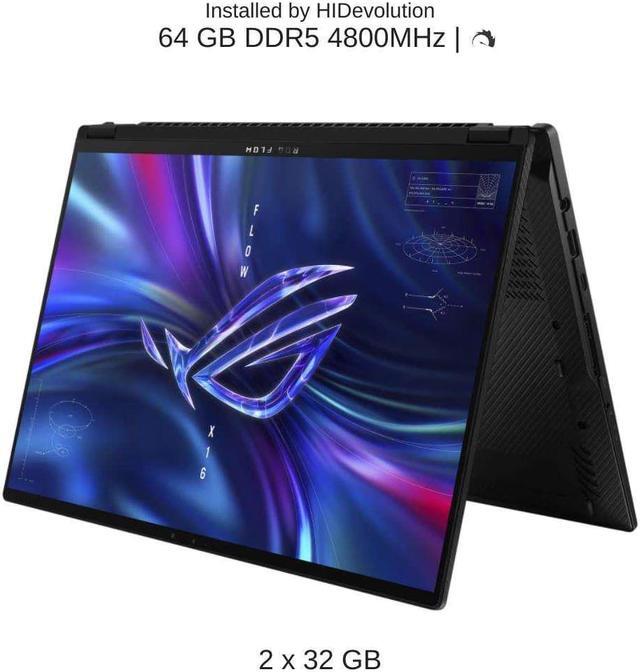 Alt view image 4 of 7 - ASUS ROG Flow X16 GV601VV 16" WQXGA 240Hz Touch, 2.6 GHz i9-13900H, RTX 4060, 64 GB DDR5 RAM, 8 TB PCIe SSD, Windows 11 Pro