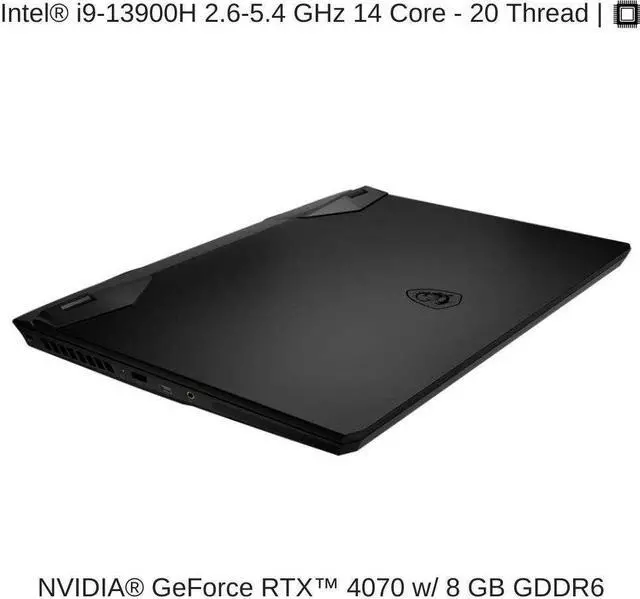Alt view image 3 of 7 - HIDevolution MSI Vector GP77 13VG 17.3" QHD 240Hz, 2.6 GHz i9-13900H, RTX 4070, 32 GB DDR5 RAM, 8 TB PCIe SSD, Windows 11 Pro