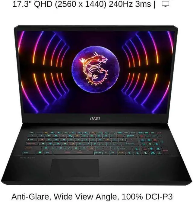 Alt view image 6 of 7 - HIDevolution MSI Vector GP77 13VG 17.3" QHD 240Hz, 2.6 GHz i9-13900H, RTX 4070, 32 GB DDR5 RAM, 8 TB PCIe SSD, Windows 11 Pro