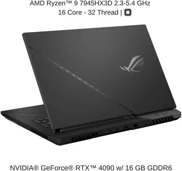 Alt view image 3 of 7 - ASUS ROG Strix SCAR 17 G733PYV 17.3" WQHD 240Hz, 2.5 GHz Ryzen 9 7945HX3D, RTX 4090, 96 GB DDR5 RAM, 2 TB PCIe SSD, Windows 11 Pro
