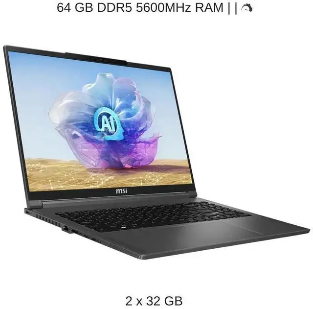 Alt view image 4 of 7 - [2024] HIDevolution MSI Creator 16 AI Studio A1VIG 16" UHD+ 120Hz, 3.8 GHz Ultra 9-185H, RTX 4090, 64 GB DDR5 RAM, 4 TB PCIe SSD, Windows 11 Pro