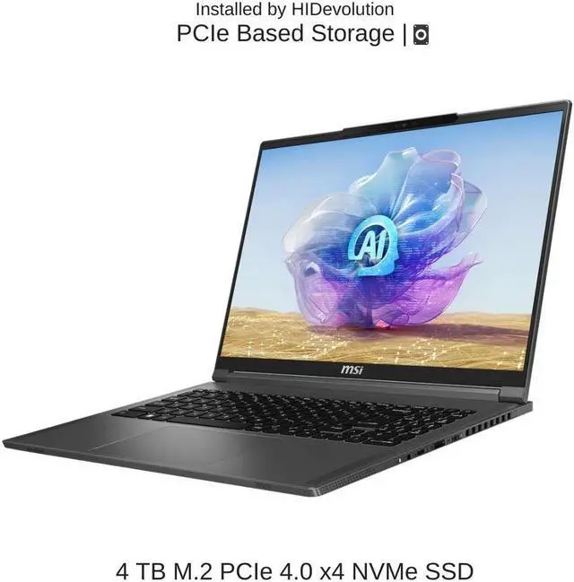Alt view image 5 of 7 - [2024] HIDevolution MSI Creator 16 AI Studio A1VIG 16" UHD+ 120Hz, 3.8 GHz Ultra 9-185H, RTX 4090, 64 GB DDR5 RAM, 4 TB PCIe SSD, Windows 11 Pro