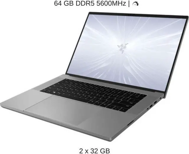 Alt view image 3 of 7 - Razer Blade 16 [2024] Mercury White, 16" Dual UHD+ 120Hz / FHD+ 240Hz mini LED, 1.6 GHz i9-14900HX, RTX 4080, 64 GB DDR5 RAM, 8 TB PCIe SSD, Windows 11 Home