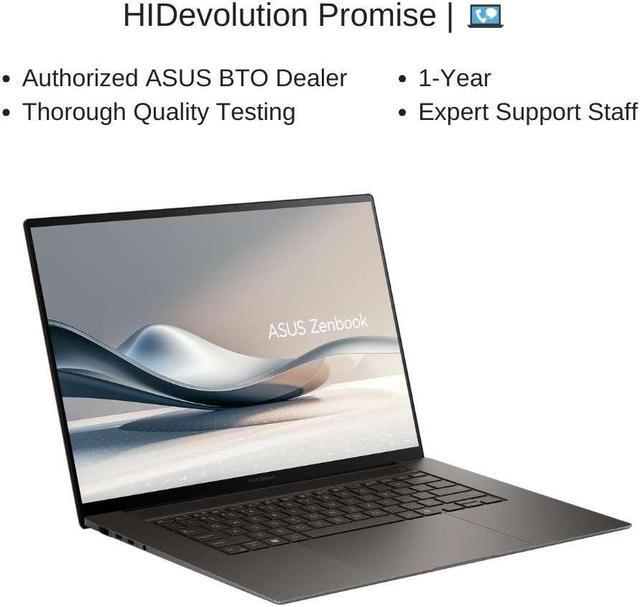 Alt view image 7 of 7 - [2024] ASUS Zenbook S 16 OLED UM5606WA Gray 16" 3K 120Hz Touch, 2.0 GHz Ryzen AI 9 HX 370, Radeon 890M, 32 GB LPDDR5X RAM, 4 TB PCIe SSD, Windows 11 Pro