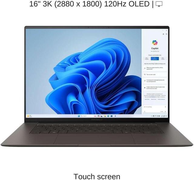Alt view image 6 of 7 - [2024] ASUS Zenbook S 16 OLED UM5606WA Gray 16" 3K 120Hz Touch, 2.0 GHz Ryzen AI 9 HX 370, Radeon 890M, 32 GB LPDDR5X RAM, 4 TB PCIe SSD, Windows 11 Pro