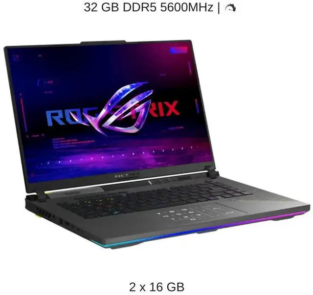 Alt view image 4 of 7 - [2025] HIDevolution ASUS ROG Strix G16 G614FP 16" WQXGA 240Hz IPS-Level, 2.5 GHz Ryzen 9 9955HX, RTX 5070, 32 GB DDR5 RAM, 2 TB PCIe SSD, Windows 11 Home