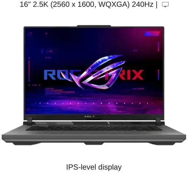 Alt view image 6 of 7 - [2025] HIDevolution ASUS ROG Strix G16 G614FP 16" WQXGA 240Hz IPS-Level, 2.5 GHz Ryzen 9 9955HX, RTX 5070, 32 GB DDR5 RAM, 2 TB PCIe SSD, Windows 11 Home