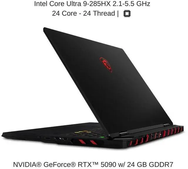 Alt view image 3 of 7 - [2025] HIDevolution MSI Raider 18 HX AI A2XWJG 18" UHD+ 120Hz Mini LED, 2.1 GHz Ultra 9-285HX , RTX 5090, 64 GB DDR5 RAM, 4 TB PCIe SSD, Windows 11 Pro