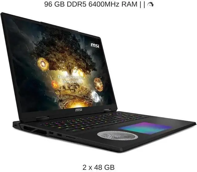 Alt view image 4 of 7 - [2025] HIDevolution MSI Titan 18 HX Dragon Edition Norse Myth A2XWJG 18" UHD+ 120Hz Mini LED, 2.1 GHz Ultra 9-285HX , RTX 5090, 96 GB DDR5 RAM, 6 TB PCIe SSD, Windows 11 Pro