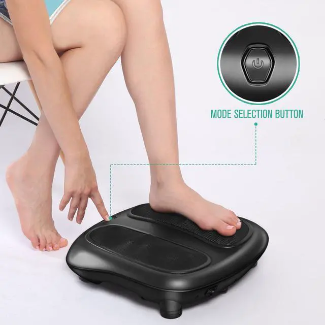 Alt view image 5 of 8 - Nekteck Foot Massager Kneading Shiatsu Therapy Massage with Built in Heat Function and Power Cord - Black