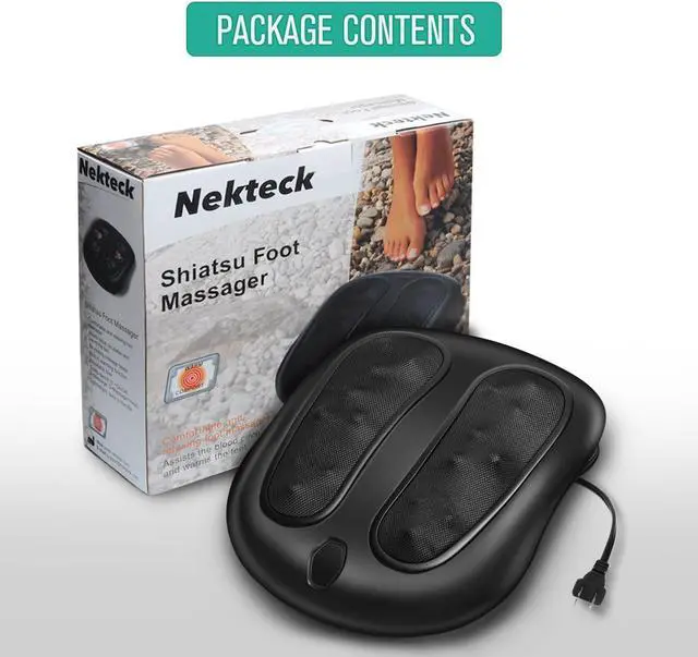 Alt view image 7 of 8 - Nekteck Foot Massager Kneading Shiatsu Therapy Massage with Built in Heat Function and Power Cord - Black