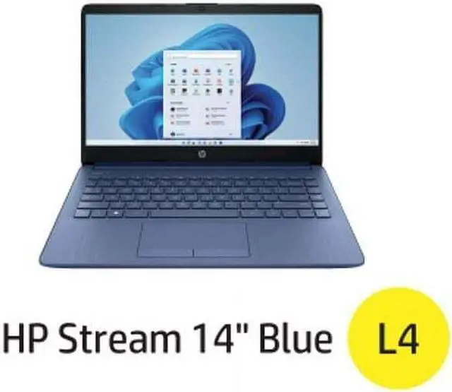 Alt view image 3 of 7 - HP Stream Laptop, 14" HD (1366 x 768), Non-Touch, Intel Celeron N4120, 4GB RAM, 64GB eMMC SSD, Windows 11 S