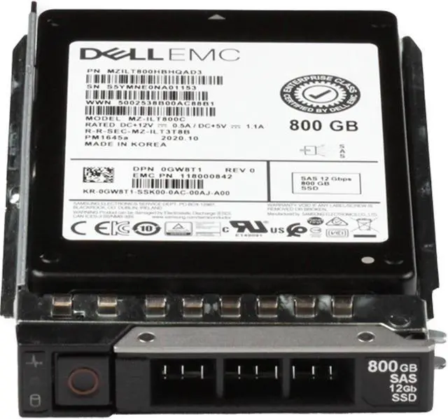Alt view image 3 of 5 - Dell 800GB 12Gbps SAS MU TLC 2.5 SSD PM1645a (ME4) (GW8T1)