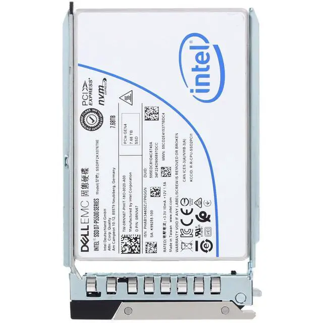 Alt view image 5 of 5 - Dell 7.68TB Enterprise NVMe Gen4 RI TLC 2.5 SSD D7-P5500 CPO (RNN67-CP1)