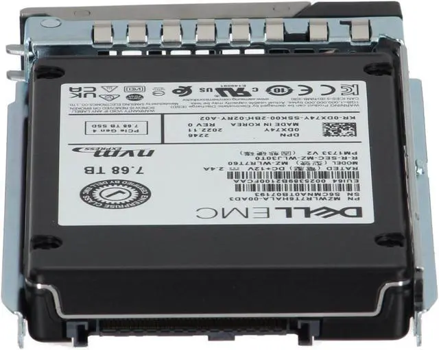 Alt view image 4 of 6 - Dell 7.68TB Enterprise NVMe Gen4 RI TLC 2.5 SSD PM1733 V2 (DX74Y)