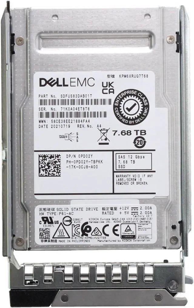 Alt view image 5 of 6 - Dell 7.68TB 24Gbps SAS RI TLC 2.5 SSD KPM6XRUG7T68 (ME5) (KPM6XRUG7T68-OSTK)