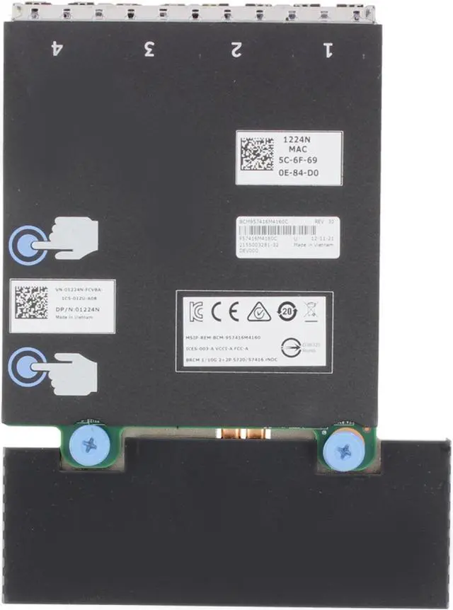 Alt view image 5 of 8 - Broadcom 57416 Dual Port 10Gb RJ45 & 5720 Dual Port 1Gb RJ45 rNDC (1224N)