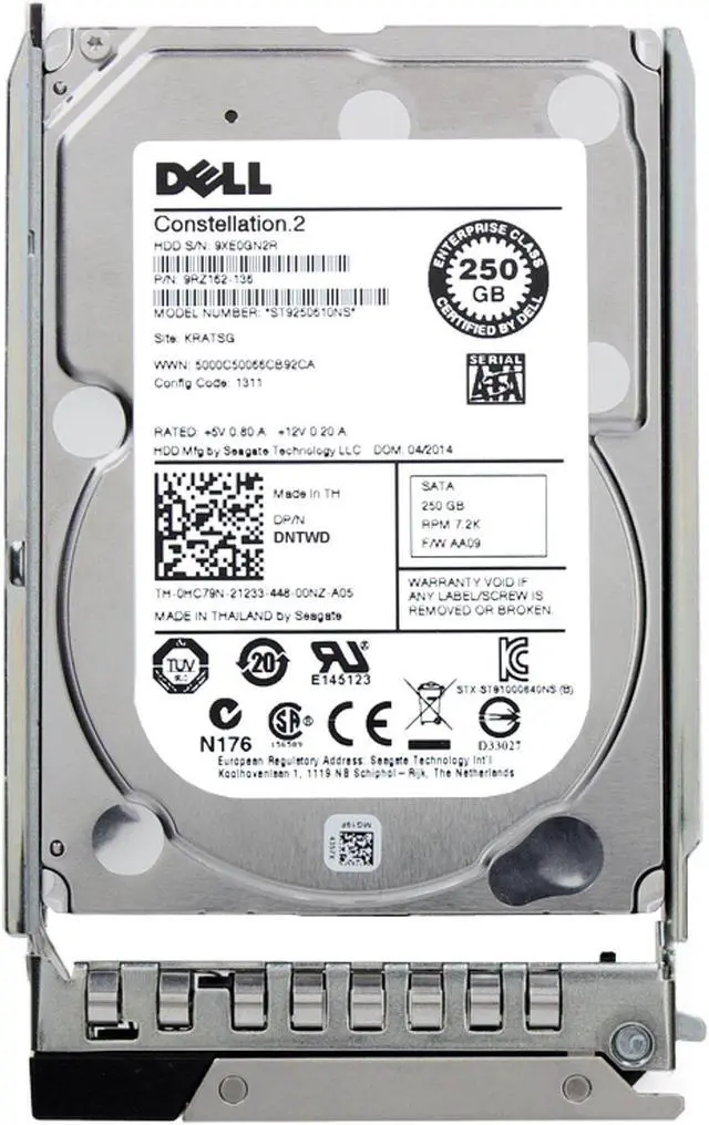 Alt view image 9 of 10 - Dell 250GB 7.2K 6Gbps SATA 2.5 HDD 512n (DNTWD)