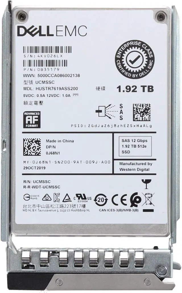 Alt view image 5 of 5 - Dell 1.92TB 12Gbps SAS RI TLC 2.5 SSD  PM1633a (400-AQNU) (400-AQNU)