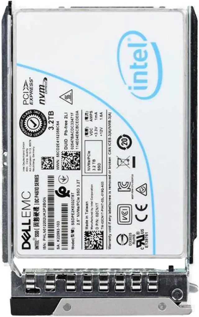 Alt view image 5 of 6 - Dell 3.2TB PCIe Gen3 NVMe MU TLC 2.5 SSD P4610 (2CN1T)