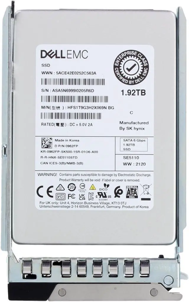 Alt view image 5 of 5 - Dell 1.92TB 6Gbps SATA RI TLC 2.5 SSD SE5110 CPO (962FP) -R