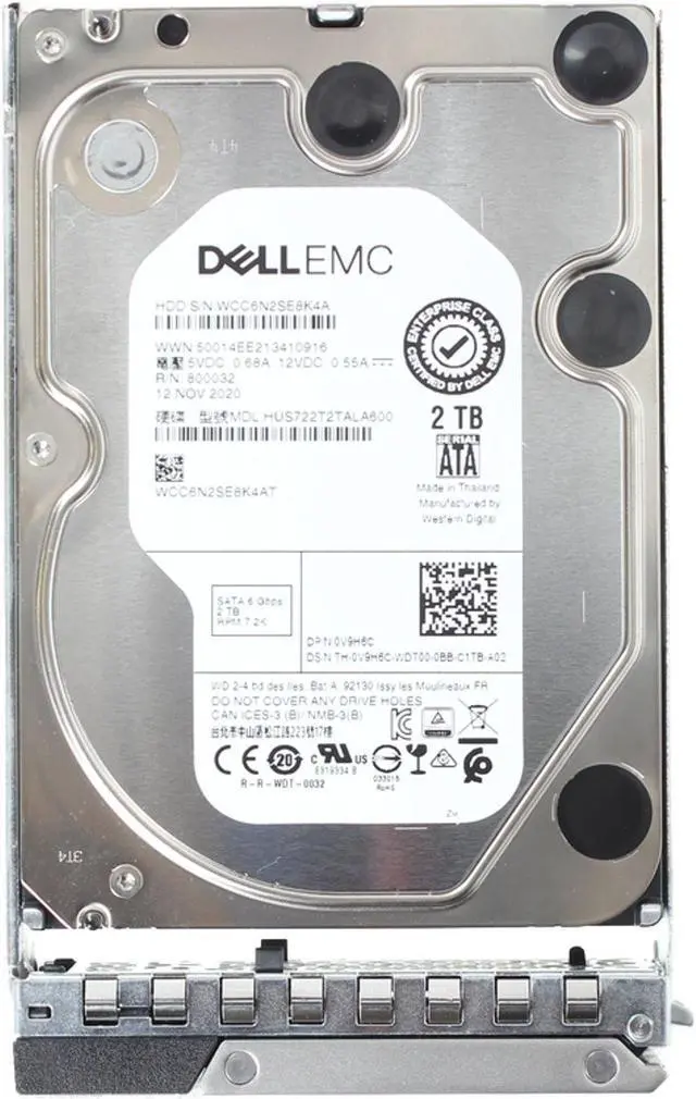 Alt view image 5 of 6 - Dell 2TB 7.2K 512n 6Gbps SATA 3.5 HDD Ultrastar DC HA210 (V9H6C)