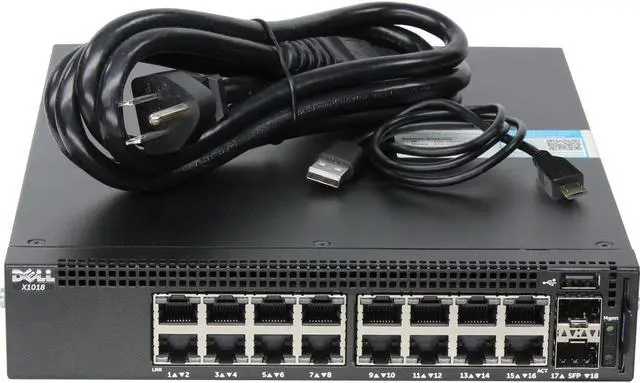 Alt view image 2 of 5 - Dell Networking X1018 16P 1GbE 2P SFP Managed Switch