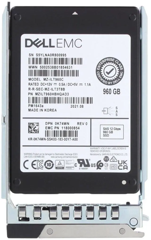Alt view image 5 of 7 - Dell 1.92TB 6Gbps SATA RI TLC 2.5 SSD PM883a CPO (9F9Y6) -R