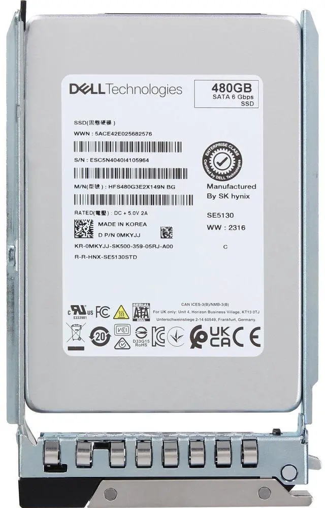 Alt view image 5 of 6 - Dell 480GB 6Gbps SATA MU TLC 7mm 2.5 SSD SE5130 (MKYJJ)