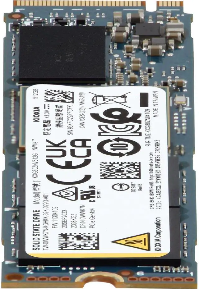 Alt view image 4 of 6 - Dell Kioxia 512GB PCIe Gen4 NVMe RI TLC 2280 M.2 SSD for Workstations (WWK7N)