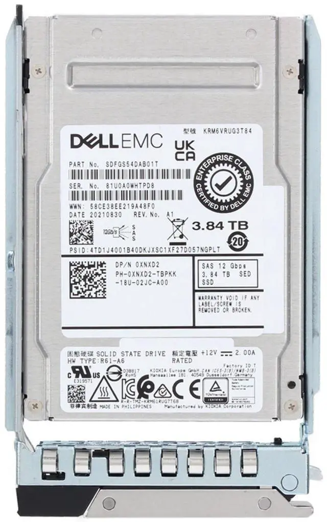 Alt view image 5 of 6 - Dell 3.84TB 12Gbs vSAS RI TLC SED 2.5 SSD KRM6VRUG3T84 CPO (XNXD2) -R