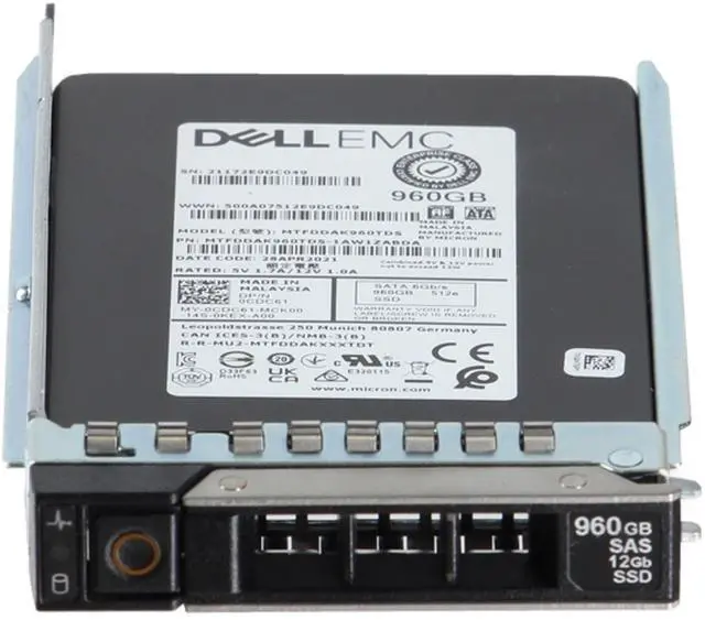 Alt view image 2 of 5 - Dell 960GB 6Gbps SATA RI TLC 7mm 2.5 SSD 5300 Pro CPO (CDC61) -R