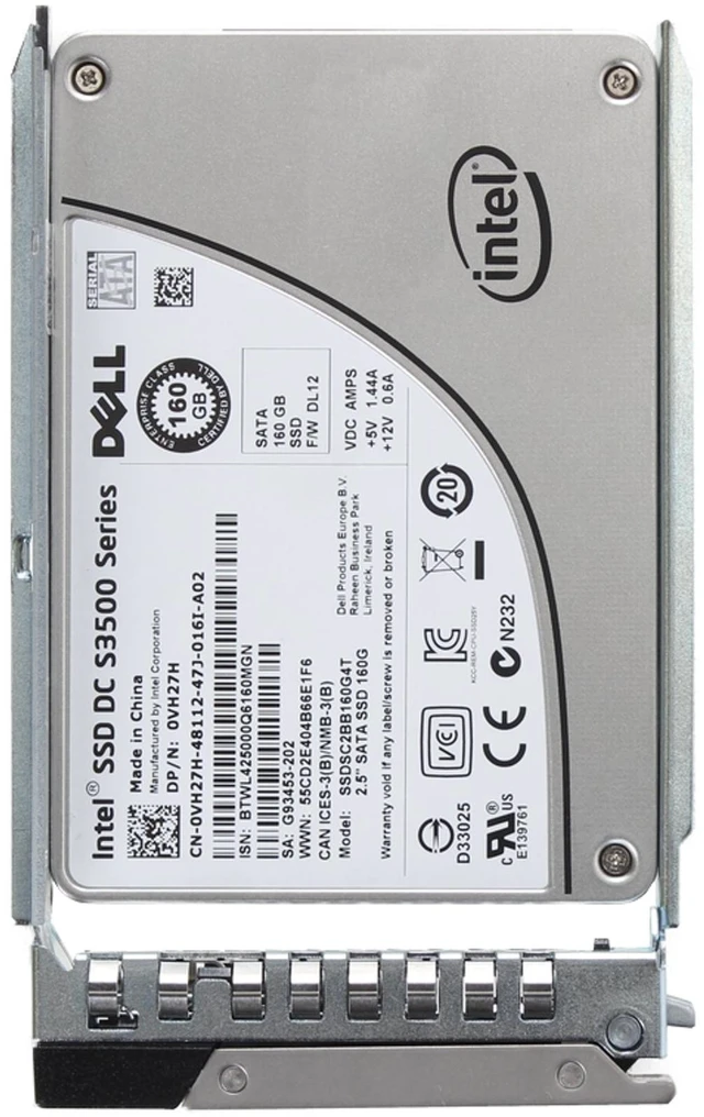 Alt view image 5 of 5 - VH27H-CP1 Dell 160GB 3Gbps SATA RI MLC 7mm 2.5 SSD S3500 CPO