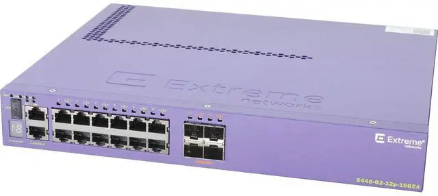Alt view image 3 of 5 - Extreme Networks X440-G2-12P-10GE4 12P 1GbE PoE+ 4P SFP Switch