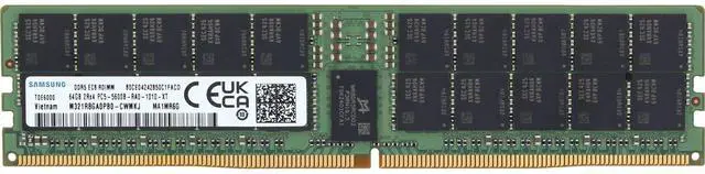 Alt view image 3 of 3 - M321R8GA0PB0-CWMJJ Samsung 64GB 2Rx4 DDR5 RDIMM- 5600MT/s