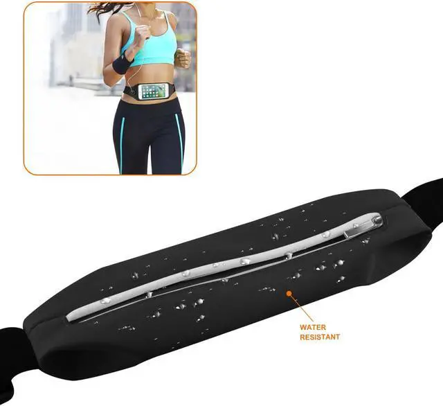 Alt view image 4 of 7 - REIKO RUNNING SPORT BELT FOR IPHONE 7 PLUS/ 6S PLUS OR 5.5 INCHES DEVICE WITH TWO POCKETS AND LED IN BLACK (5.5x5.5 INCHES)