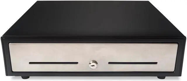 Alt view image 4 of 5 - Beelta Cash Register Drawer 16” for Point of Sale (POS) System with Fully Removable Cash Tray, 5 Bill slots / 5 Coin slots, 24V, RJ11/RJ12 Key-Lock, Media Slot, SPCC, Black