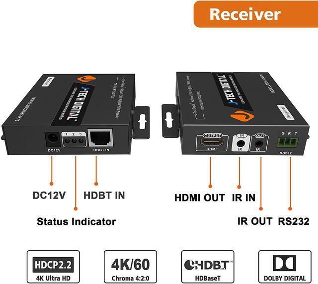 HDBaseT HDMI Extender 4K@60HZ 4:2:0 w/ PoC - J-Tech Digital