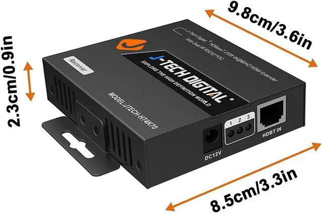 Alt view image 4 of 6 - J-Tech Digital HDBaseT 4K@60HZ HDMI Extender 4K@60HZ 4:2:0, Single Cable CAT6 up to 230ft @1080P/131ft@4K, Support HDCP2.2, Deep Color, Dual IR, DTS/Dolby Digital Pass Through, CEC, RS232