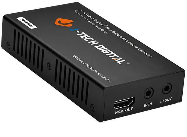 Alt view image 4 of 5 - J-Tech Digital 4K@60HZ 8x8 HDBaseT Matrix with 7 Receivers (PoC), Supports 4Kx2K@60HZ 4:2:0, HDCP 2.2 IR, SPDIF, RCA, TCP/IP, RS232, EDID with Control 4 Driver Available