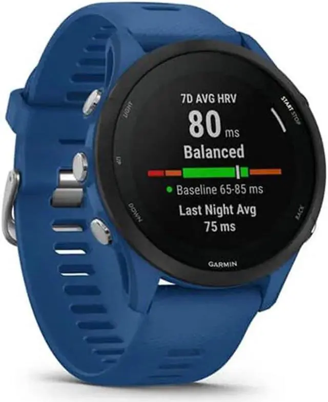 Alt view image 3 of 7 - Garmin Forerunner 255 GPS Smartwatch 46 mm polymer Tidal Blue 010-02641-01