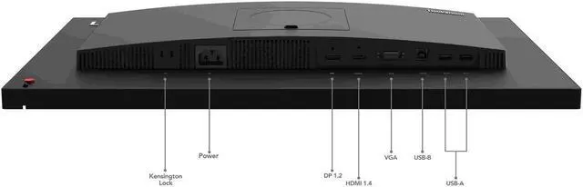 Alt view image 5 of 20 - Lenovo ThinkVision T24v-30 23.8" FHD IPS WEBCAM Speakers Black Monitor Win Hello