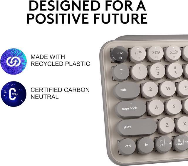Alt view image 2 of 3 - Logitech POP Keys Wireless Mechanical Keyboard with Customizable Emoji Keys Mist